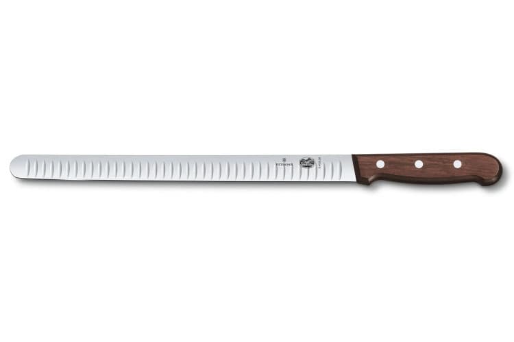 Couteau jambon / saumon victorinox - lame alvéolée 30 cm - manche érable