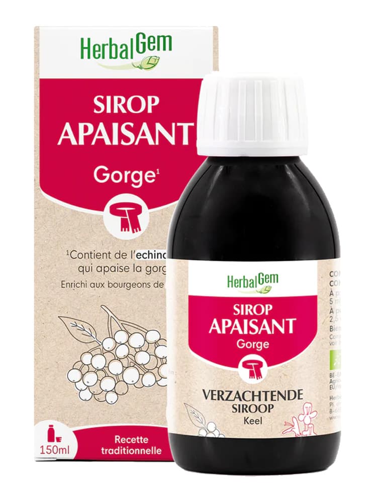 Herbalgem Sirop Refroidissement Apaise la Gorge Irritée et Calme Les Voies Respiratoires Recette Traditionnelle Enrichie Aux Bourgeons 150 ml