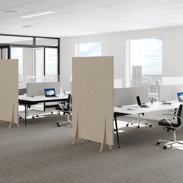 Cloison Acoustique sur Pieds pour bureau - Normes Non Feu M1